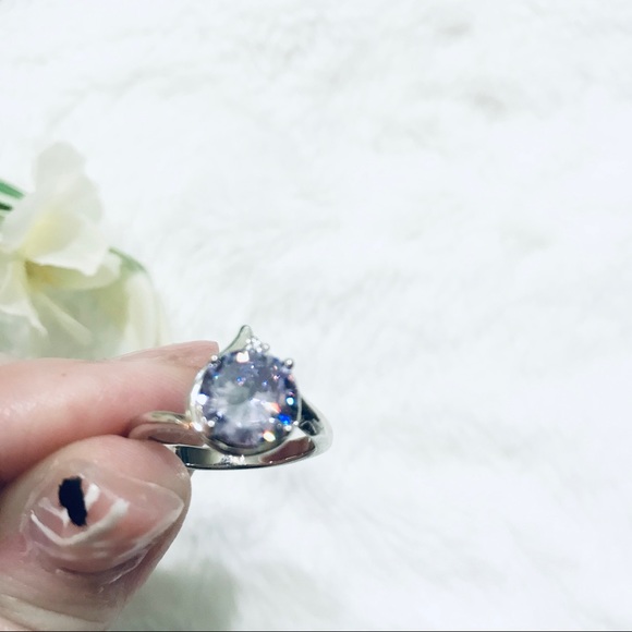 ๐Stunning Lavender Birthstone Round 4-Prong Synthetic Gem Silver Ring | US 8 - Picture 8 of 16